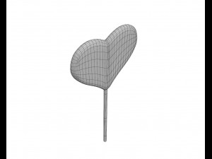 lollipop red heart candy 3D Model