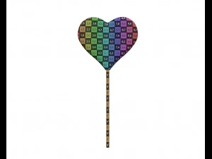 lollipop red heart candy 3D Model