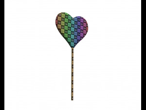 lollipop red heart candy 3D Model