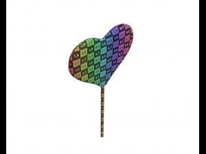 lollipop red heart candy 3D Model