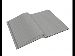 notebook opened size a6 3D Model