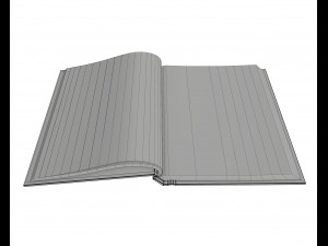 notebook opened size a6 Modèle 3D