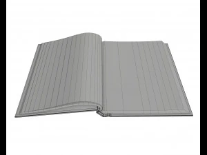 notebook opened size a6 3D Model