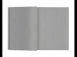 notebook opened size a6 3D Model