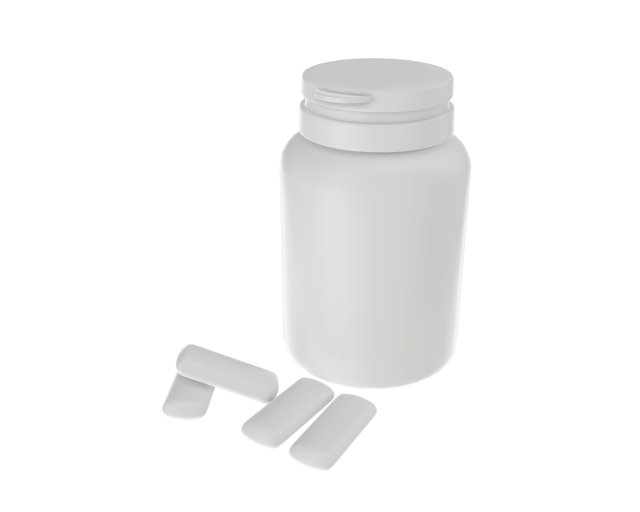 plastic bottle for chewing gum 3D 모델 .c4d .max .obj .3ds .fbx .stl .blend 