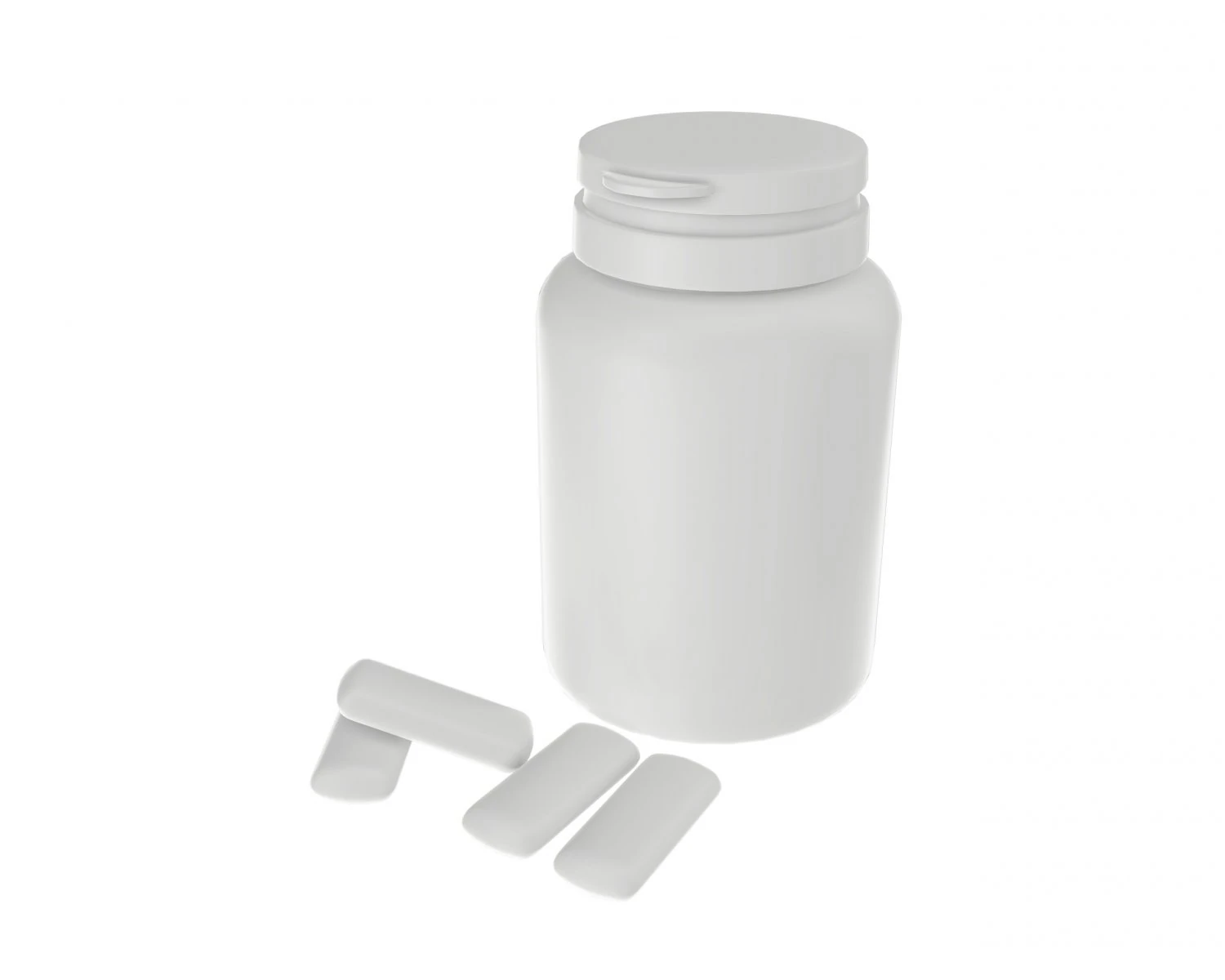 plastic bottle for chewing gum 3D Model .c4d .max .obj .3ds .fbx .stl .blend 