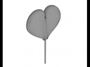 rainbow lollipop heart shaped candy 3D Model