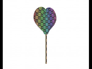 rainbow lollipop heart shaped candy 3D Model