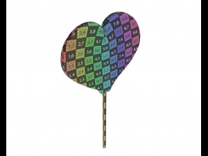 rainbow lollipop heart shaped candy 3D Model