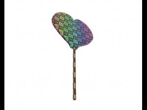 rainbow lollipop heart shaped candy 3D Model