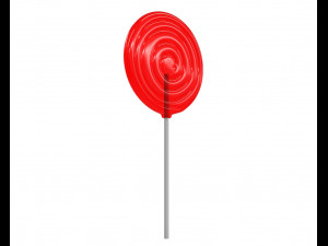 red big candy lollipop 3D Model