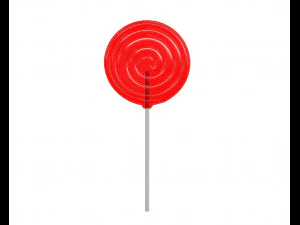 red big candy lollipop 3D Model