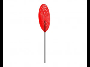 red big candy lollipop 3D Model