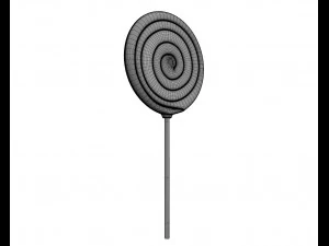 red big candy lollipop 3D Model