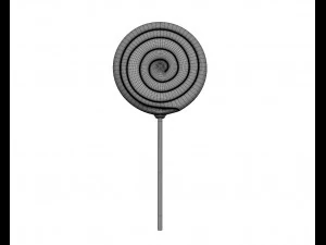 red big candy lollipop 3D Model
