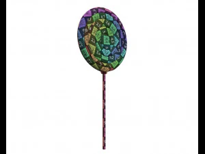 red big candy lollipop 3D Model