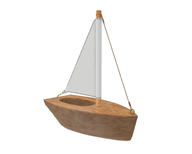 wooden sailboat Modelo 3D .c4d .max .obj .3ds .fbx .stl .blend 