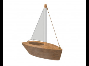 wooden sailboat 3D Model