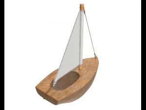 wooden sailboat 3D Model