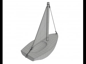 wooden sailboat 3D Model