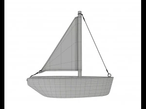 wooden sailboat 3D Model