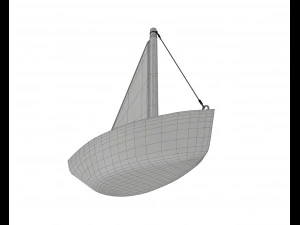 wooden sailboat 3D Model