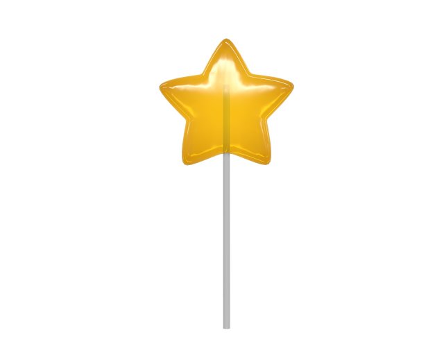 yellow red stars shaped lollipop 3D 模型 .c4d .max .obj .3ds .fbx .stl .blend