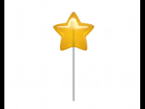 yellow red stars shaped lollipop 3D Model