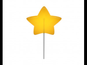 yellow red stars shaped lollipop 3D 模型