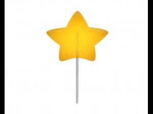 yellow red stars shaped lollipop 3D Model