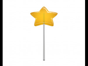 yellow red stars shaped lollipop 3D 模型