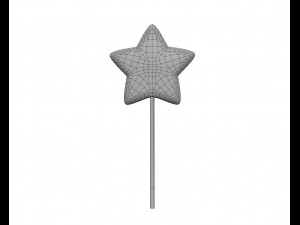 yellow red stars shaped lollipop 3D 模型