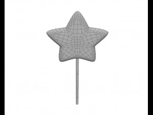 yellow red stars shaped lollipop 3D Model