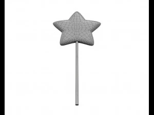 yellow red stars shaped lollipop 3D Model