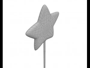 yellow red stars shaped lollipop 3D Model