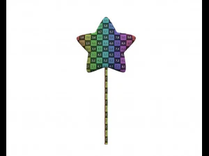 yellow red stars shaped lollipop 3D Model