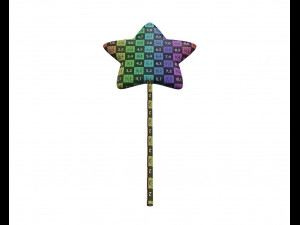 yellow red stars shaped lollipop 3D 模型