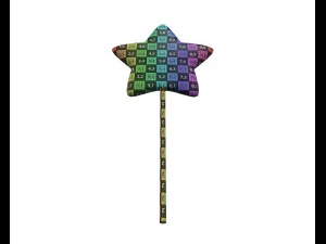 yellow red stars shaped lollipop 3D Model