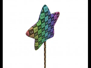 yellow red stars shaped lollipop 3D Model