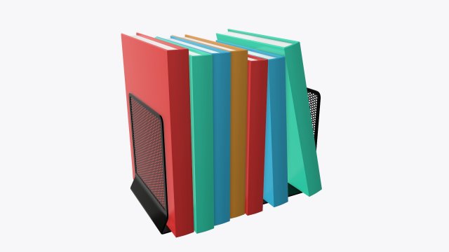 book mesh holder with books 3D Model .c4d .max .obj .3ds .fbx .stl .blend 