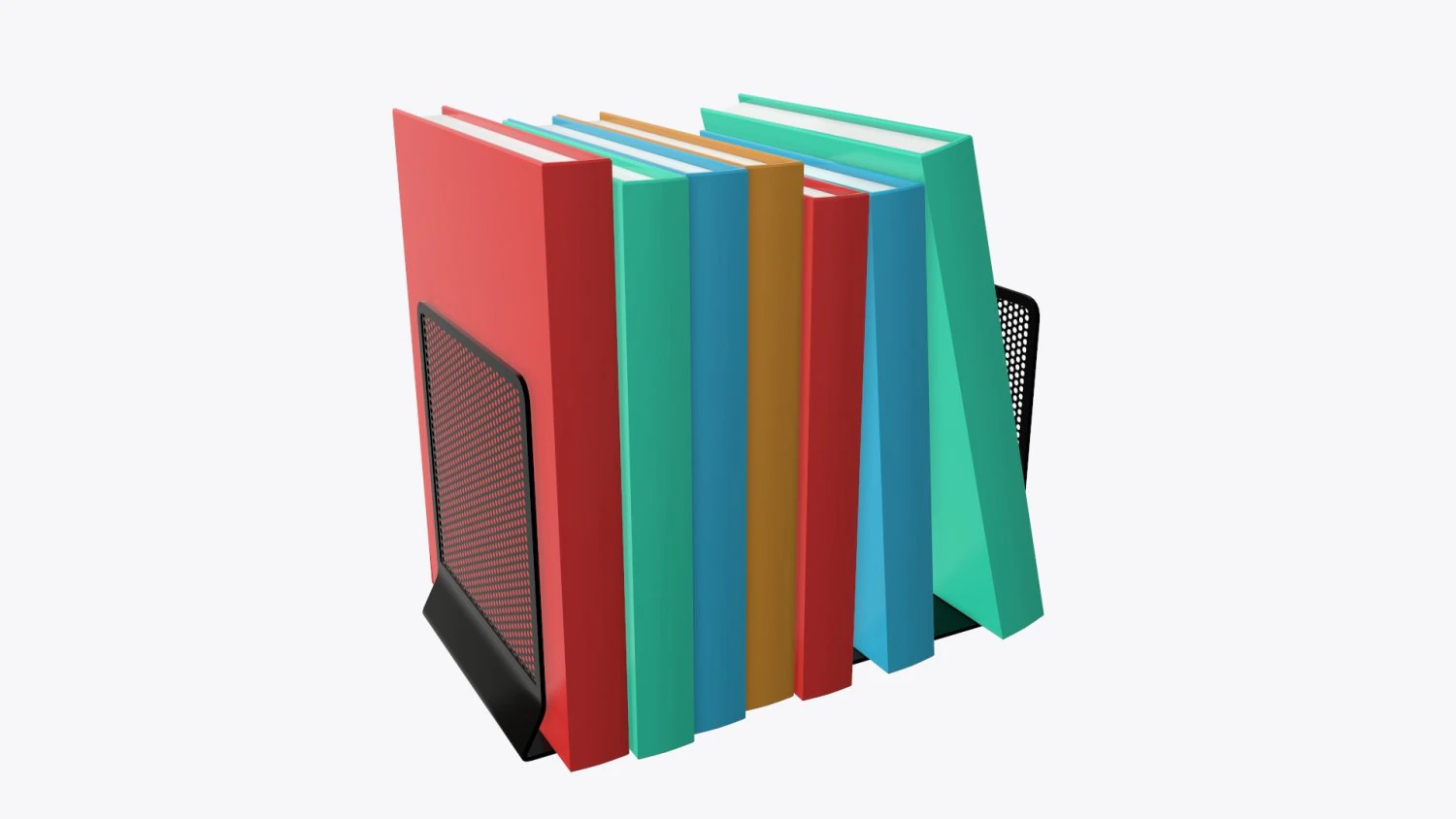 book mesh holder with books 3D Model .c4d .max .obj .3ds .fbx .stl .blend