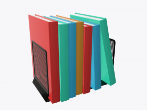 book mesh holder with books 3D Model