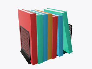 boekengaashouder met boeken 3D Model