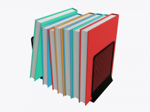 book mesh holder with books 3D Model