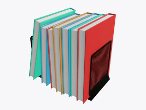 book mesh holder with books 3D Model