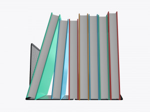 book mesh holder with books 3D Model