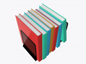 book mesh holder with books 3D Model