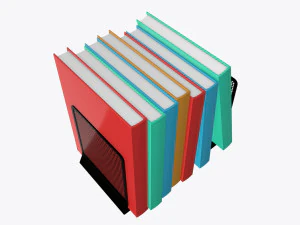 book mesh holder with books 3D Model