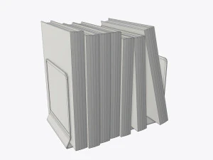 book mesh holder with books 3D Model