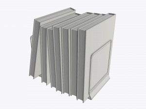 book mesh holder with books 3D Model